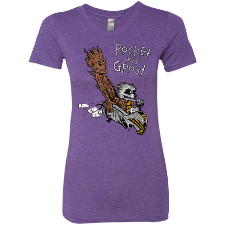 T-Shirts Purple Rush / Small Rocket and Groot Women's Triblend T-Shirt