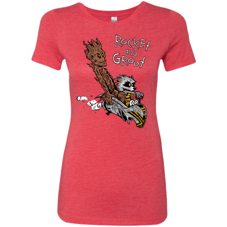 T-Shirts Vintage Red / Small Rocket and Groot Women's Triblend T-Shirt