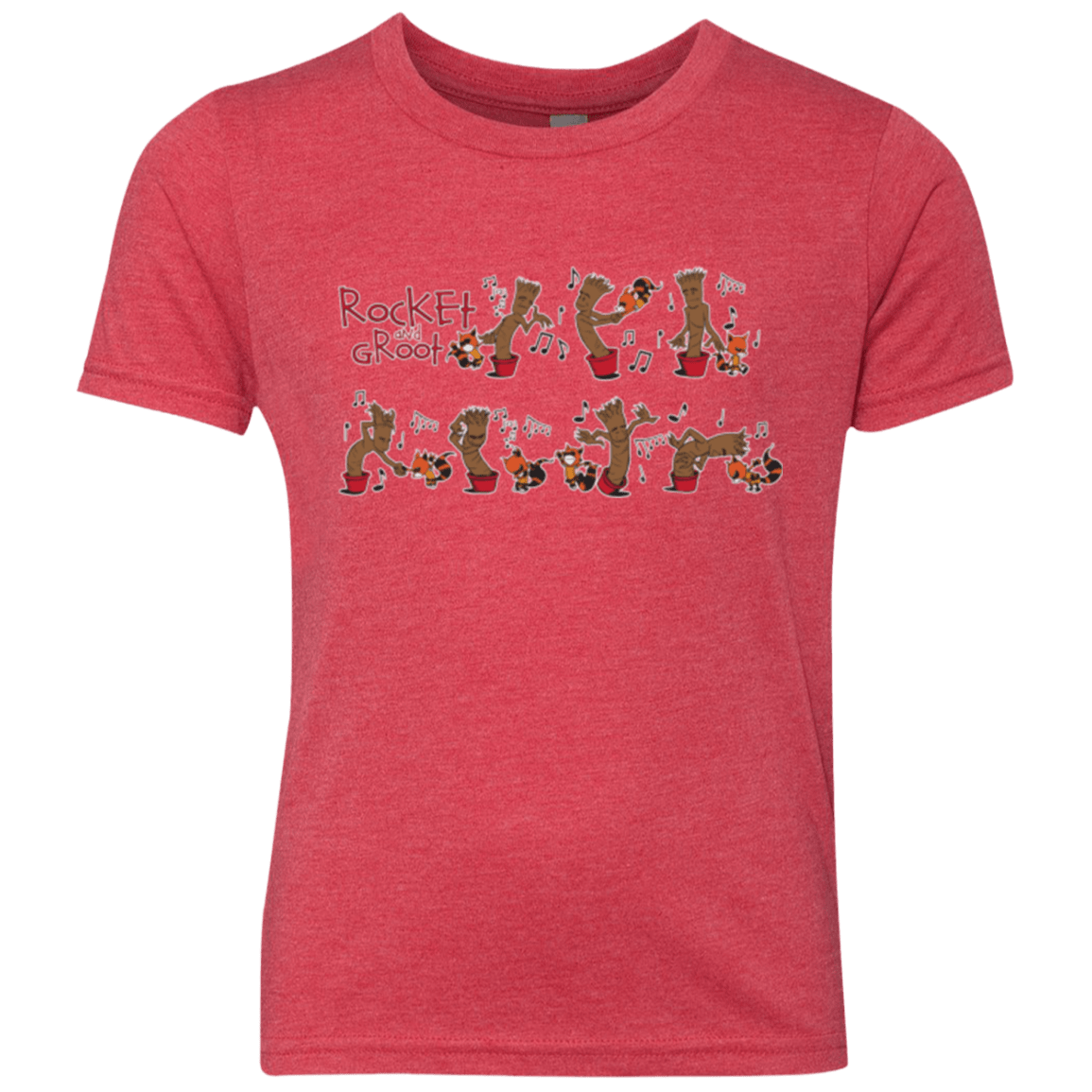 T-Shirts Vintage Red / YXS Rocket and Groot Youth Triblend T-Shirt