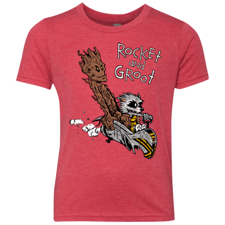 T-Shirts Vintage Red / YXS Rocket and Groot Youth Triblend T-Shirt