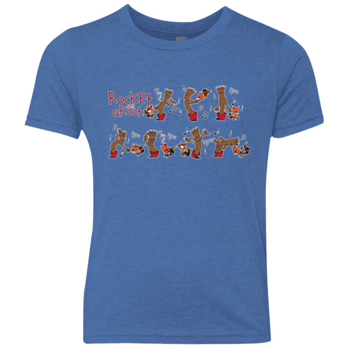 T-Shirts Vintage Royal / YXS Rocket and Groot Youth Triblend T-Shirt