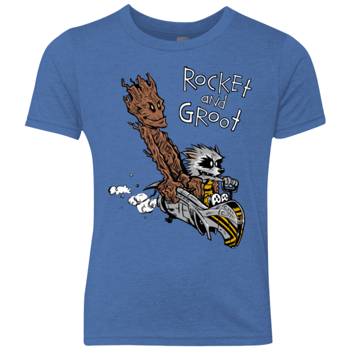 T-Shirts Vintage Royal / YXS Rocket and Groot Youth Triblend T-Shirt
