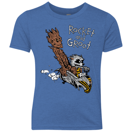 T-Shirts Vintage Royal / YXS Rocket and Groot Youth Triblend T-Shirt
