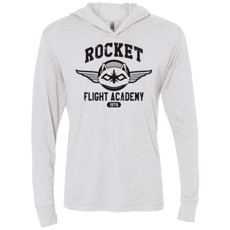 T-Shirts Heather White / X-Small Rocket Flight Academy Triblend Long Sleeve Hoodie Tee