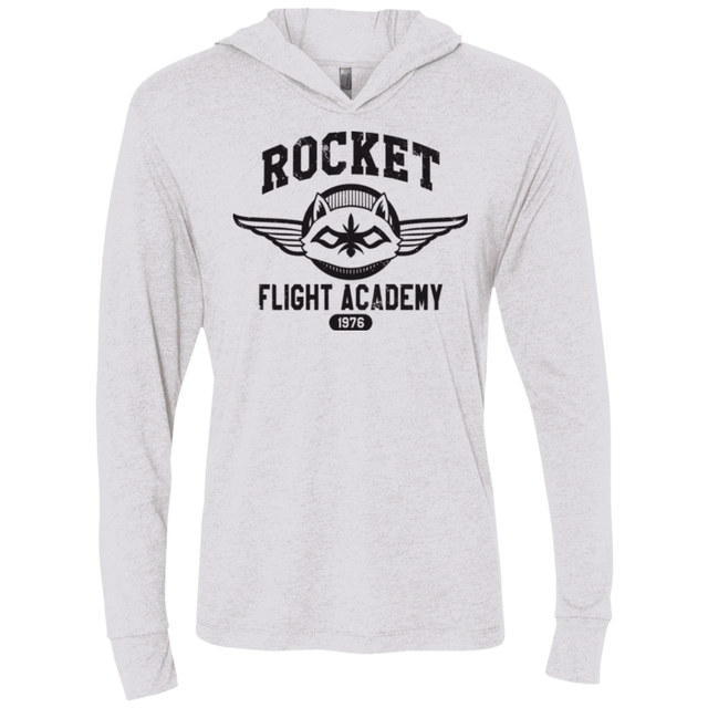 T-Shirts Heather White / X-Small Rocket Flight Academy Triblend Long Sleeve Hoodie Tee
