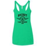 T-Shirts Envy / X-Small Rocket Flight Academy Women's Triblend Racerback Tank