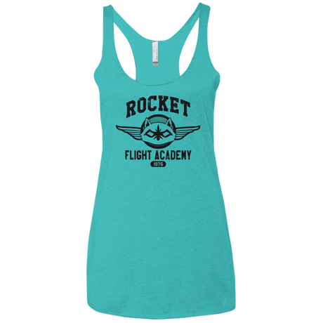 T-Shirts Tahiti Blue / X-Small Rocket Flight Academy Women's Triblend Racerback Tank