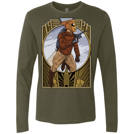 T-Shirts Military Green / Small Rocket Man Men's Premium Long Sleeve