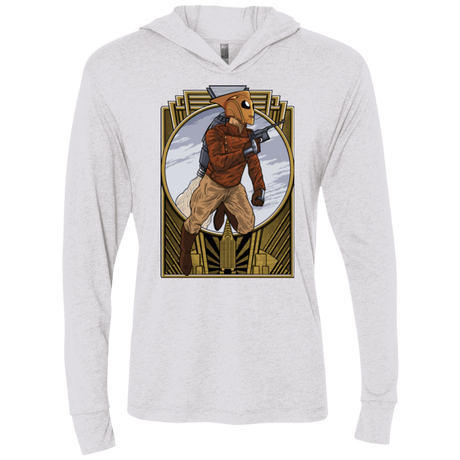 T-Shirts Heather White / X-Small Rocket Man Triblend Long Sleeve Hoodie Tee