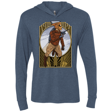T-Shirts Indigo / X-Small Rocket Man Triblend Long Sleeve Hoodie Tee
