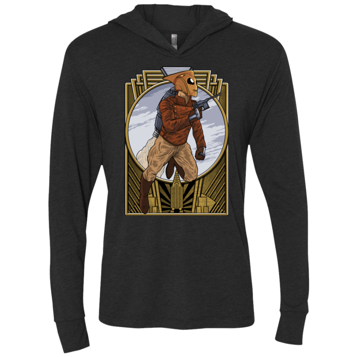 T-Shirts Vintage Black / X-Small Rocket Man Triblend Long Sleeve Hoodie Tee