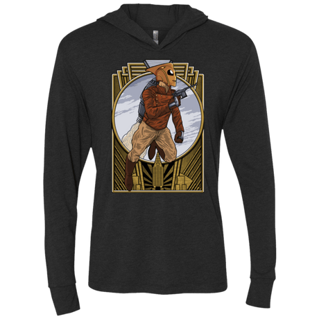 T-Shirts Vintage Black / X-Small Rocket Man Triblend Long Sleeve Hoodie Tee