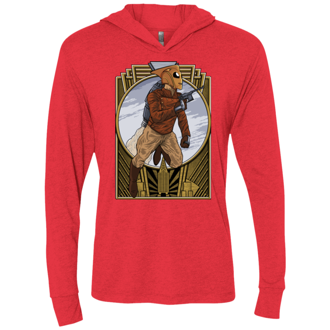 T-Shirts Vintage Red / X-Small Rocket Man Triblend Long Sleeve Hoodie Tee