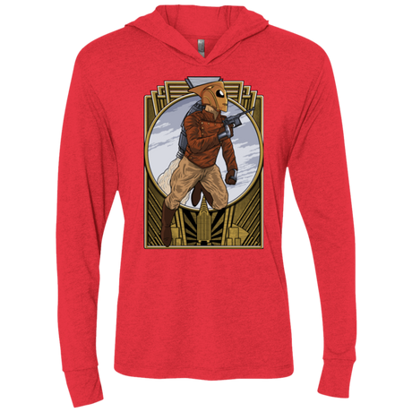 T-Shirts Vintage Red / X-Small Rocket Man Triblend Long Sleeve Hoodie Tee