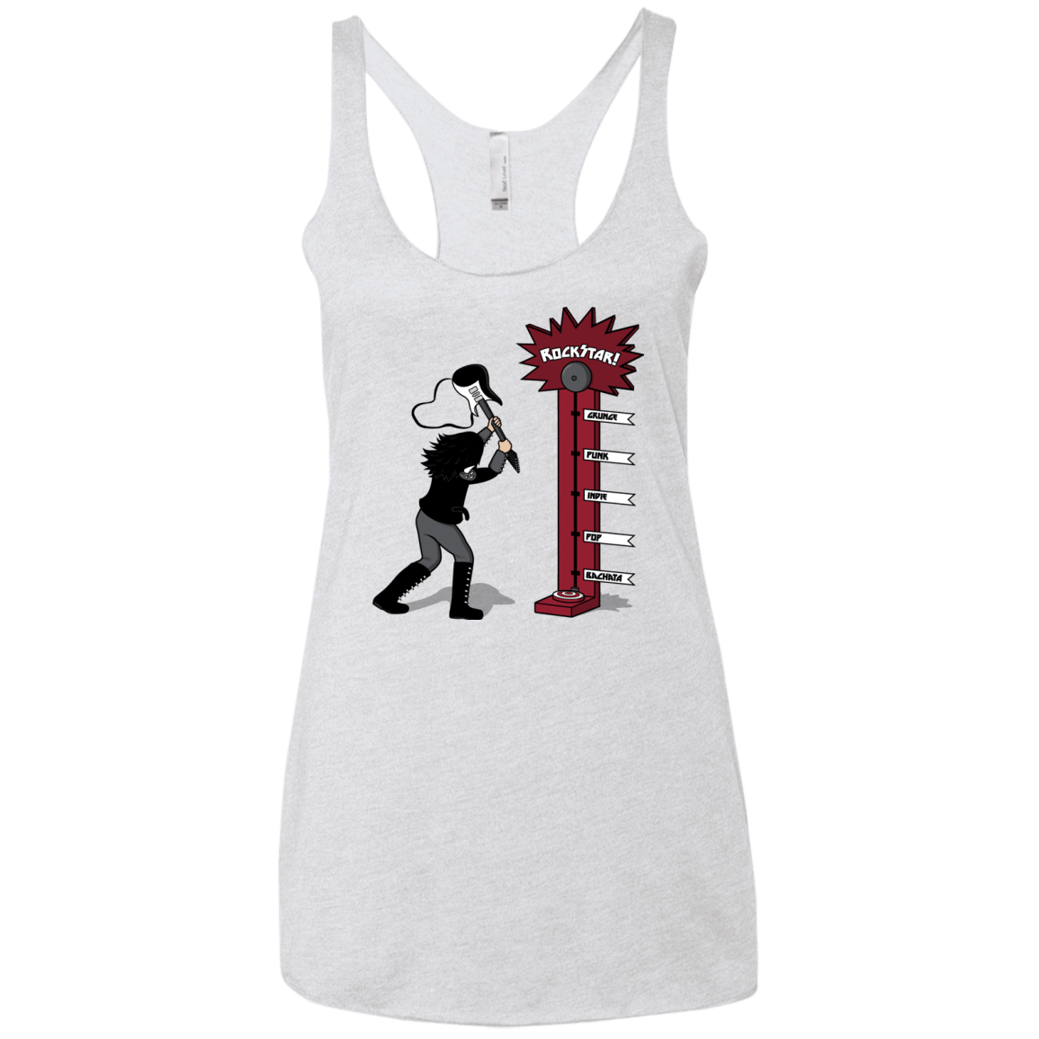T-Shirts Heather White / X-Small Rockstar Women's Triblend Racerback Tank