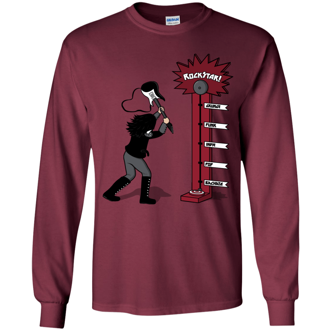 T-Shirts Maroon / YS Rockstar Youth Long Sleeve T-Shirt