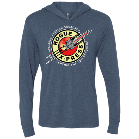 T-Shirts Indigo / X-Small Rogue X-Press Triblend Long Sleeve Hoodie Tee