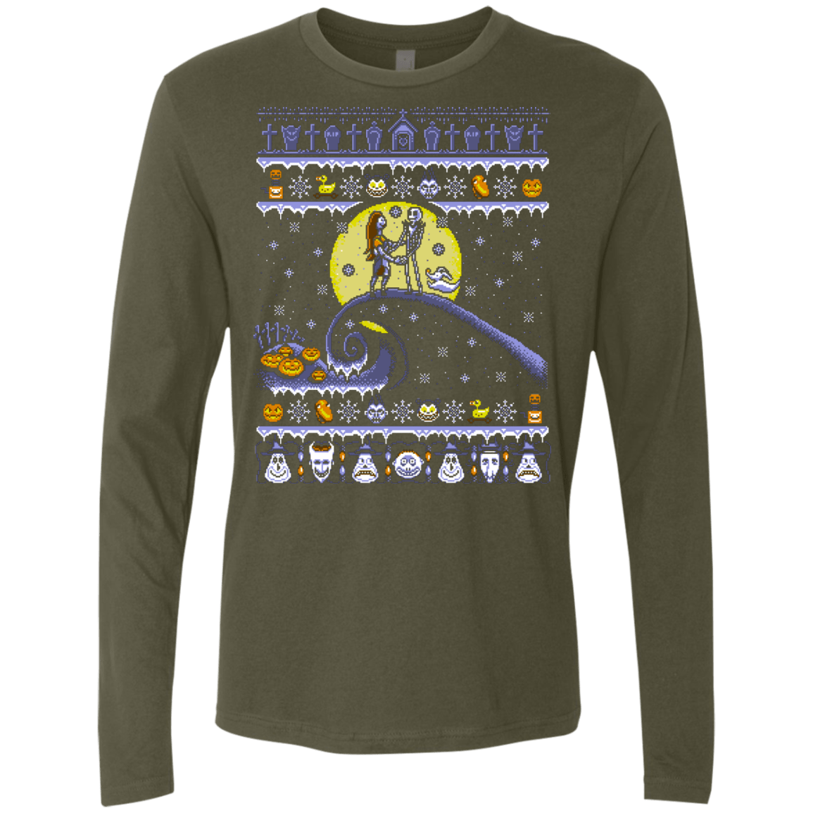 T-Shirts Military Green / Small ROMANTIC NIGHTMARE Men's Premium Long Sleeve