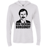 T-Shirts Heather White / X-Small Ron Fucking Burgundy Triblend Long Sleeve Hoodie Tee