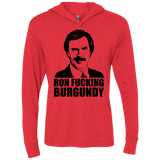 T-Shirts Vintage Red / X-Small Ron Fucking Burgundy Triblend Long Sleeve Hoodie Tee