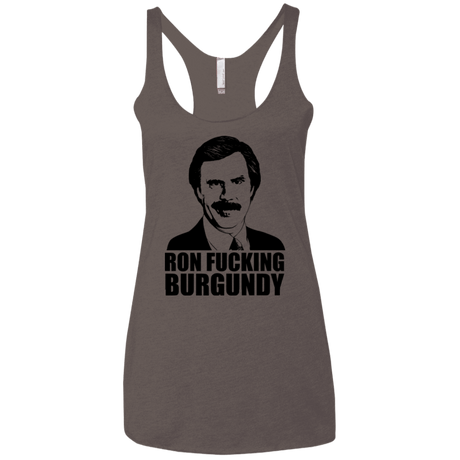 T-Shirts Macchiato / X-Small Ron Fucking Burgundy Women's Triblend Racerback Tank