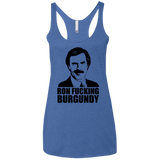 T-Shirts Vintage Royal / X-Small Ron Fucking Burgundy Women's Triblend Racerback Tank