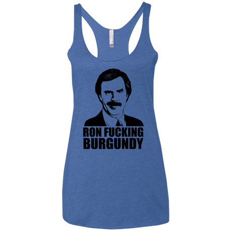 T-Shirts Vintage Royal / X-Small Ron Fucking Burgundy Women's Triblend Racerback Tank