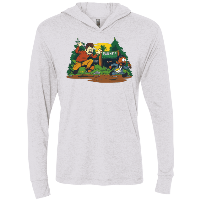 T-Shirts Heather White / X-Small Ron & Tom Triblend Long Sleeve Hoodie Tee