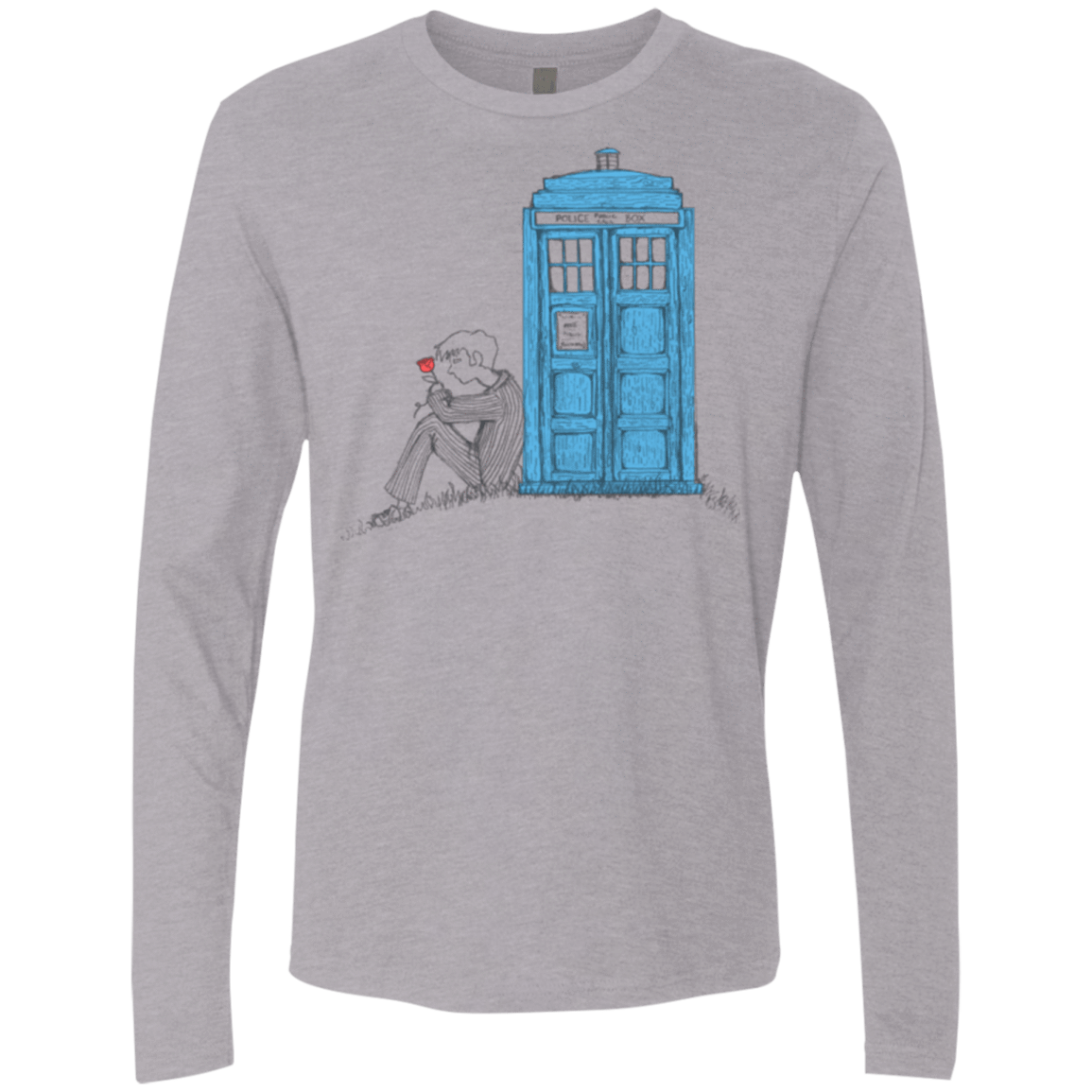 T-Shirts Heather Grey / Small Rose Men's Premium Long Sleeve