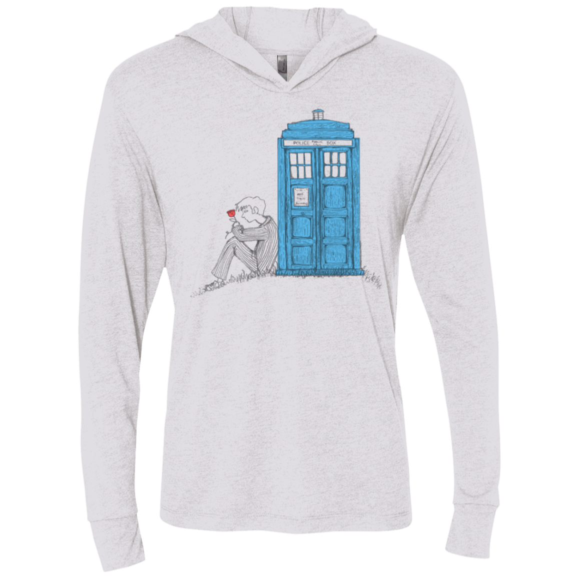 T-Shirts Heather White / X-Small Rose Triblend Long Sleeve Hoodie Tee