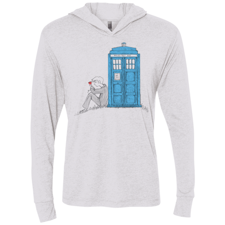 T-Shirts Heather White / X-Small Rose Triblend Long Sleeve Hoodie Tee