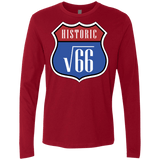 T-Shirts Cardinal / Small Route v66 Men's Premium Long Sleeve