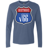 T-Shirts Indigo / Small Route v66 Men's Premium Long Sleeve