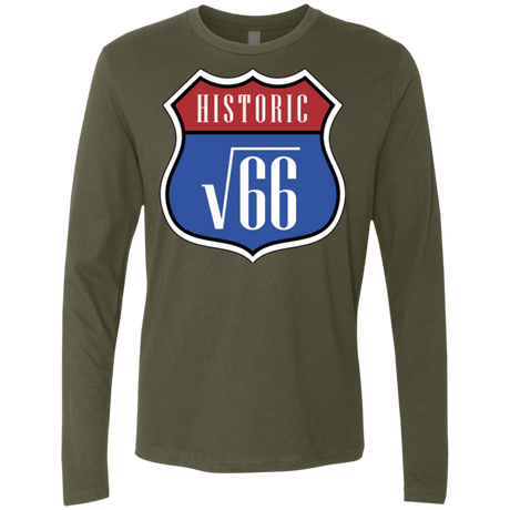 T-Shirts Military Green / Small Route v66 Men's Premium Long Sleeve