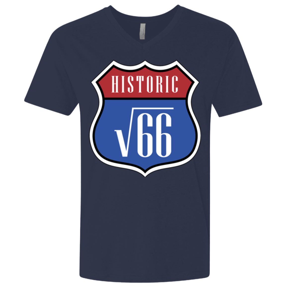 T-Shirts Midnight Navy / X-Small Route v66 Men's Premium V-Neck