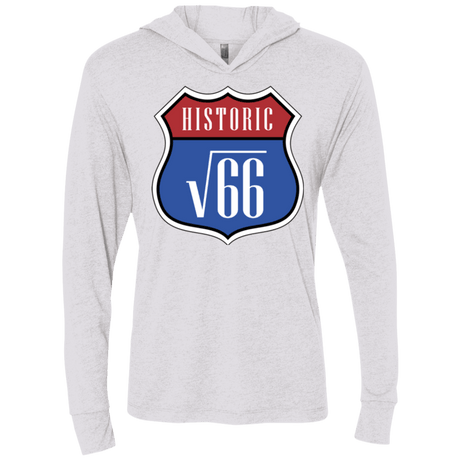 T-Shirts Heather White / X-Small Route v66 Triblend Long Sleeve Hoodie Tee