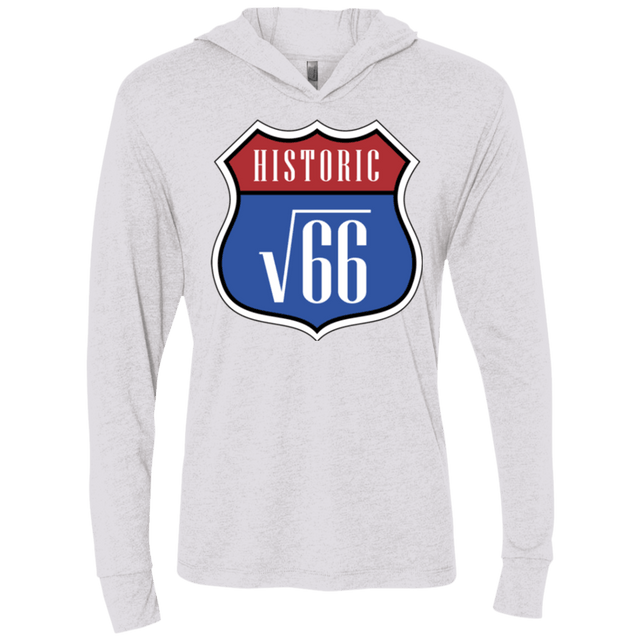 T-Shirts Heather White / X-Small Route v66 Triblend Long Sleeve Hoodie Tee