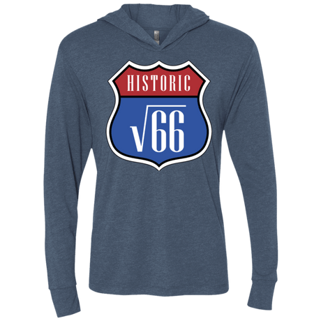 T-Shirts Indigo / X-Small Route v66 Triblend Long Sleeve Hoodie Tee