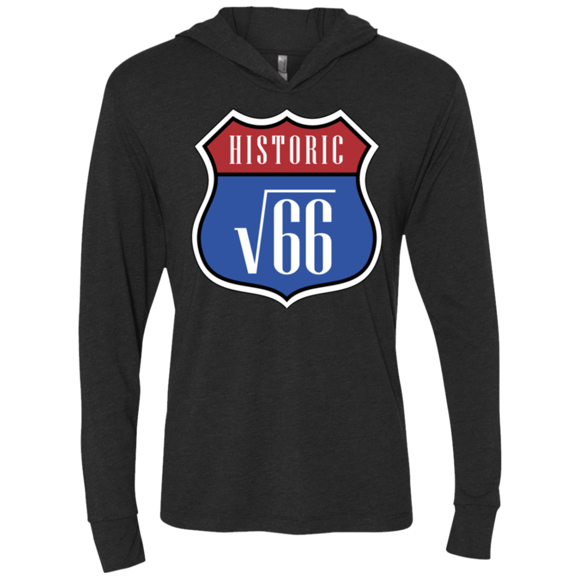 T-Shirts Vintage Black / X-Small Route v66 Triblend Long Sleeve Hoodie Tee