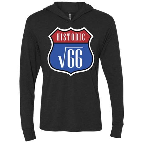 T-Shirts Vintage Black / X-Small Route v66 Triblend Long Sleeve Hoodie Tee