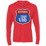 T-Shirts Vintage Red / X-Small Route v66 Triblend Long Sleeve Hoodie Tee