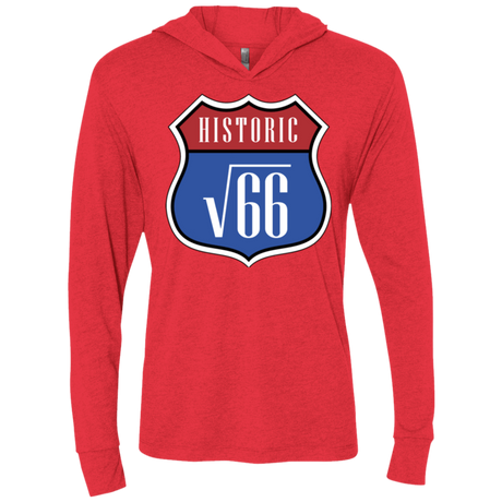 T-Shirts Vintage Red / X-Small Route v66 Triblend Long Sleeve Hoodie Tee