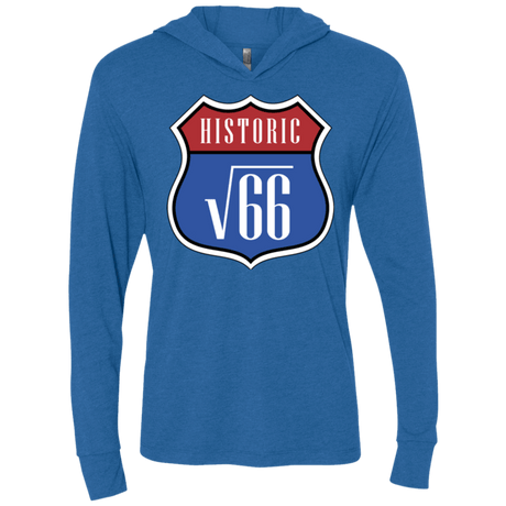 T-Shirts Vintage Royal / X-Small Route v66 Triblend Long Sleeve Hoodie Tee
