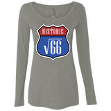 T-Shirts Venetian Grey / Small Route v66 Women's Triblend Long Sleeve Shirt
