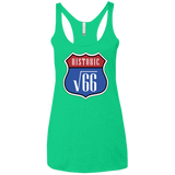 T-Shirts Envy / X-Small Route v66 Women's Triblend Racerback Tank