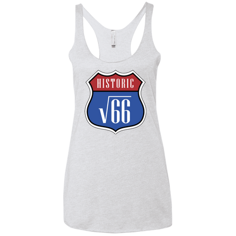 T-Shirts Heather White / X-Small Route v66 Women's Triblend Racerback Tank
