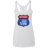 T-Shirts Heather White / X-Small Route v66 Women's Triblend Racerback Tank