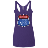T-Shirts Purple / X-Small Route v66 Women's Triblend Racerback Tank
