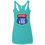T-Shirts Tahiti Blue / X-Small Route v66 Women's Triblend Racerback Tank