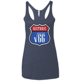 T-Shirts Vintage Navy / X-Small Route v66 Women's Triblend Racerback Tank